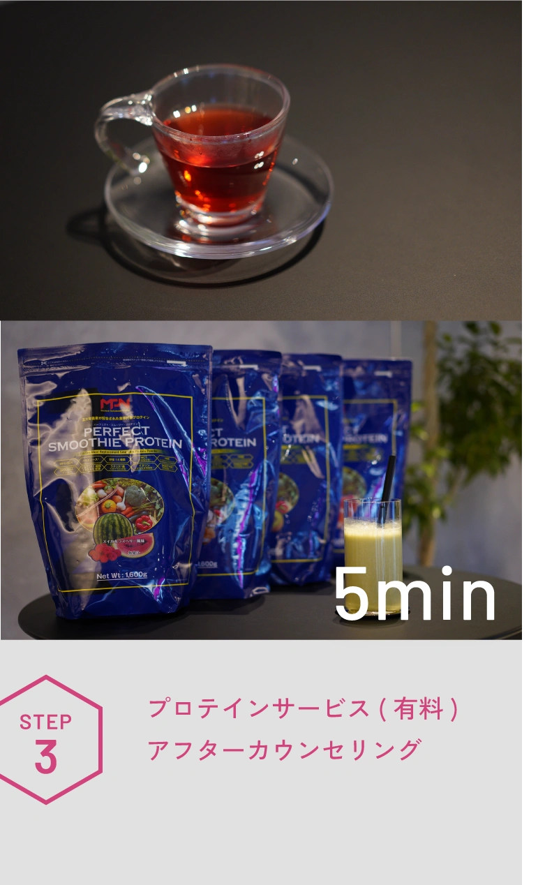 step3 プロテインサービス(有料),アフターカウンセリング